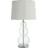 Lukano Table Lamp with Glass Base - White, Fabric