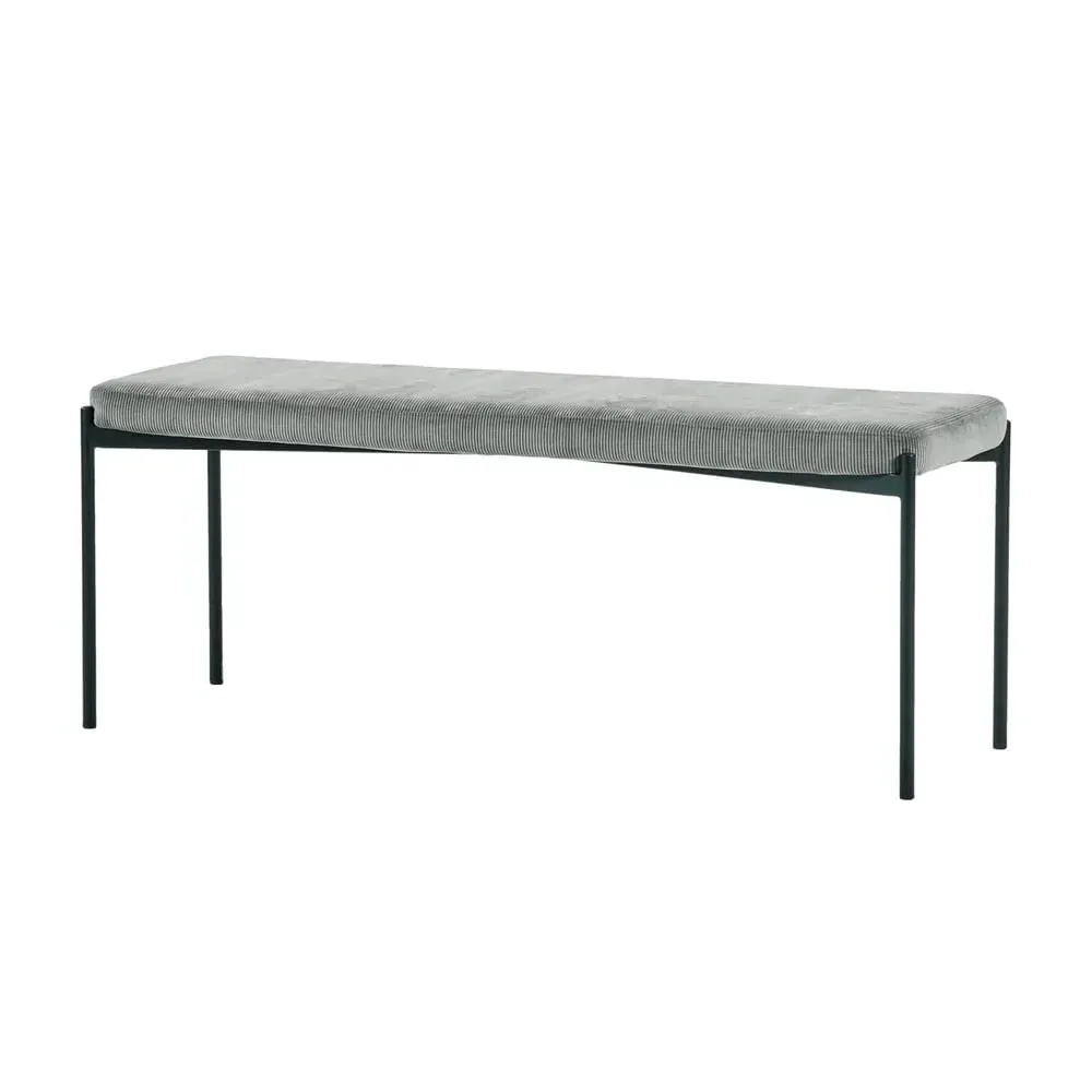 Luling Velvet Dining Bench - Grey image