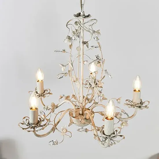 Lullaby 5 Light Chandelier - Cream, Acrylic