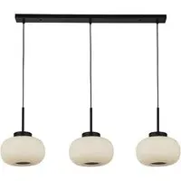 Lumina Glass 3-Light Bar Pendant - White, Steel