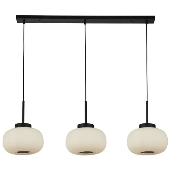 Lumina Glass 3-Light Bar Pendant - White, Steel
