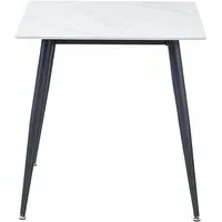 Luna Square Dining Table - White Snow, Sintered Stone