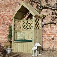 Lunaro 2-Seater Garden Arbour with Storage - Natural, Wood alternate view