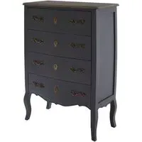 Luria 4-Drawer Chest - Grey, Bayur Wood