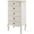Luria 5-Drawer Chest - White, Bayur Wood