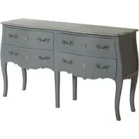 Luria Double 4-Drawer Chest - Grey, Bayur Wood