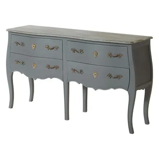 Luria Double 4-Drawer Chest - Grey, Bayur Wood
