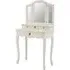 Luria Wooden Dressing Table with Mirror - White, Bayur Wood