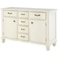 Luria Wooden Sideboard with 6 Drawers and 2 Doors - White