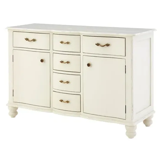 Luria Wooden Sideboard with 6 Drawers and 2 Doors - White