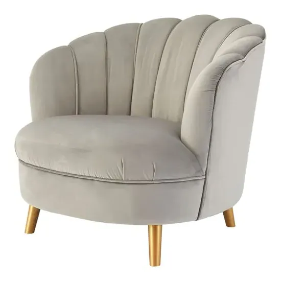 Lusitania Upholstered Bedroom Chair - Grey, Velvet
