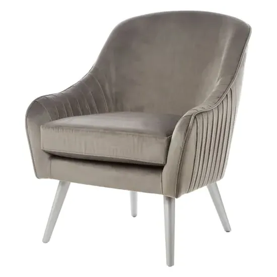 Luxury Armchair - Grey, Velvet