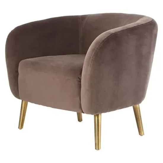 Luxury Round Armchair - Grey, Velvet