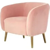 Luxury Round Armchair - Pink, Velvet