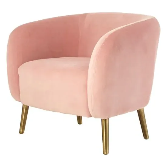 Luxury Round Armchair - Pink, Velvet