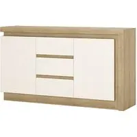 Lyco Gloss Sideboard with LED - White, Oak