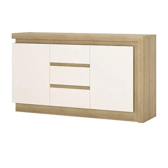 Lyco Gloss Sideboard with LED - White, Oak image