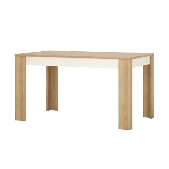 Lyco Medium Extendable Dining Table - White, Oak image