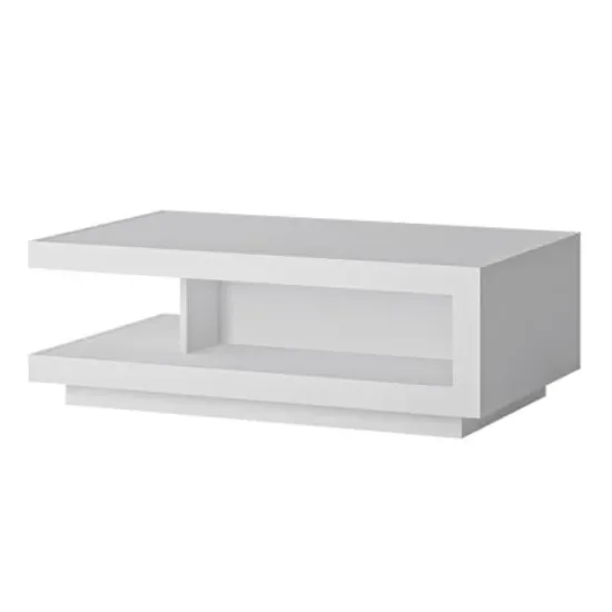 Lyco Rectangular Coffee Table with Storage - White image