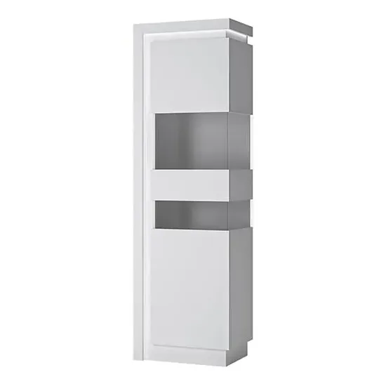 Lyco Tall Display Cabinet Left with LED - White image