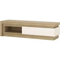 Lyco TV Stand with 1 Drawer with LED - Oak, White
