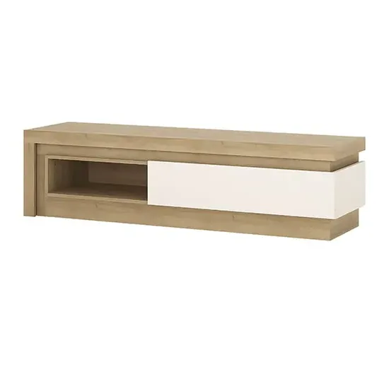 Lyco TV Stand with 1 Drawer with LED - Oak, White image