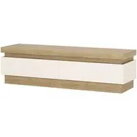 Lyco TV Stand with 2 Drawers with LED - Oak, White