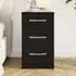 Lynn 3-Drawer Bedside Cabinet - Black, High Gloss