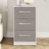 Lynn 3-Drawer Bedside Cabinet - Grey and White, High Gloss