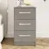 Lynn 3-Drawer Bedside Cabinet - Grey, High Gloss