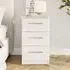 Lynn 3-Drawer Bedside Cabinet - White, High Gloss