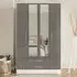 Lynn 4-Door Wardrobe with Storage - Grey, High Gloss