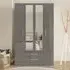 Lynn 4-Door Wardrobe with Storage - Grey, High Gloss