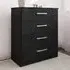 Lynn 4-Drawer Chest of Drawers - Black, High Gloss