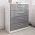 Lynn 4-Drawer Chest of Drawers - Grey, High Gloss