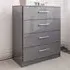 Lynn 4-Drawer Chest of Drawers - Grey, High Gloss