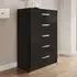 Lynn 5-Drawer Chest of Drawers - Black, High Gloss
