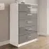 Lynn 5-Drawer Chest of Drawers - Grey, High Gloss