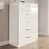 Lynn 5-Drawer Chest of Drawers - White, High Gloss