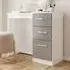 Lynn Dressing Table with 3 Drawers - Grey, High Gloss