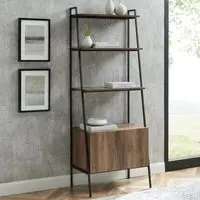 Lynn Ladder Bookcase with 2 Doors - Natural