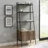 Lynn Ladder Bookcase with Cabinet - Barnwood, Metal