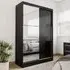 Lynn Mirrored Wardrobe with Sliding Doors - Black, High Gloss