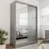 Lynn Mirrored Wardrobe with Sliding Doors - Grey, High Gloss
