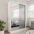 Lynn Mirrored Wardrobe with Sliding Doors - Grey White, Gloss