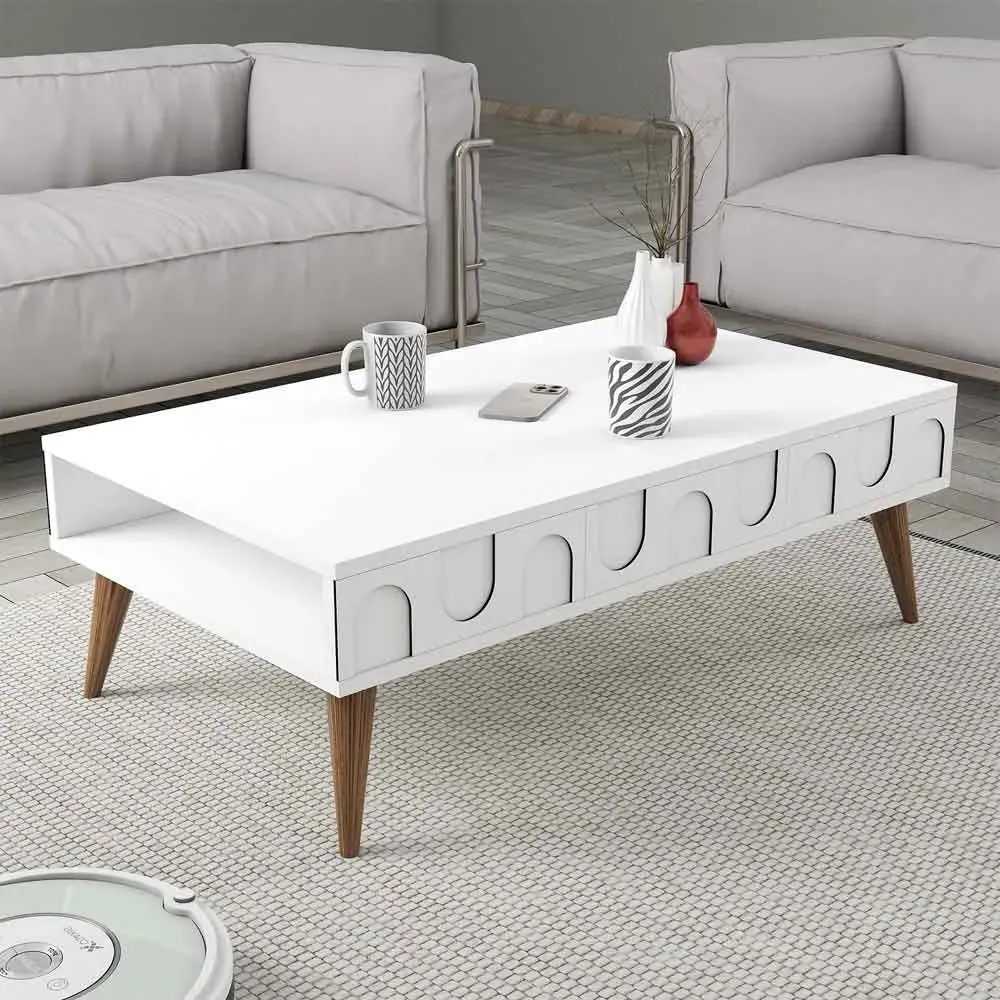 Lyon Coffee Table - White, Walnut, Melamine product