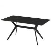 Lyons Rectangular Dining Table - Black, Sintered Stone