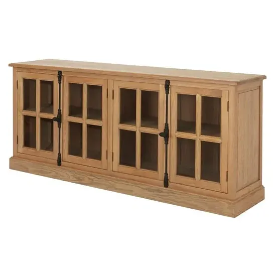 Lyox 4 Glass Door Sideboard - Natural, Oak