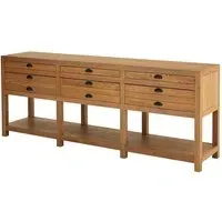 Lyox 6 Drawer Sideboard - Natural, Oak