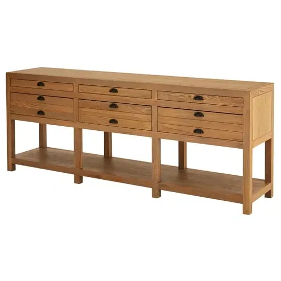 Lyox 6 Drawer Sideboard - Natural, Oak